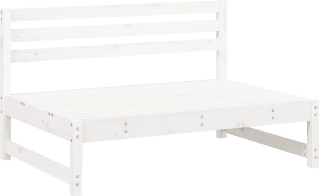 Divano Giardino 120x80 cm Pino Massiccio Bianco - Struttura Rinforzata