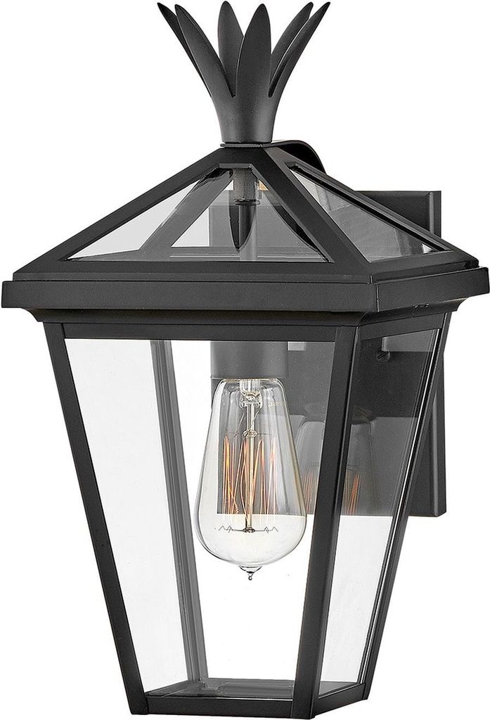 Wandlampe außen Aluminium Glas IP44 Schwarz E27 Vintage Außenlampe Wand