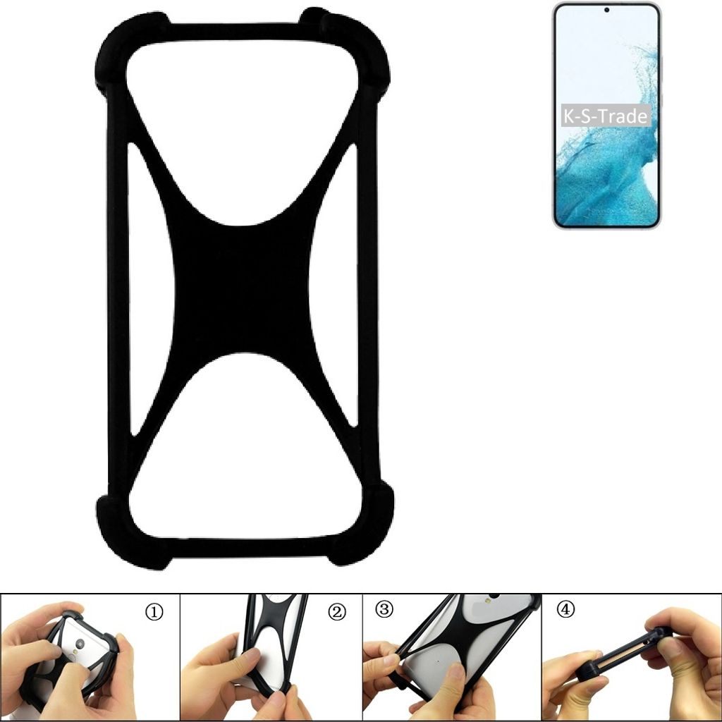 K-S-Trade Handy-Hülle Schutz-Hülle kompatibel mit Samsung Galaxy S22+ Exynos Silikon Bumper TPU Softcase Smartphone Stoßschutz, schwarz