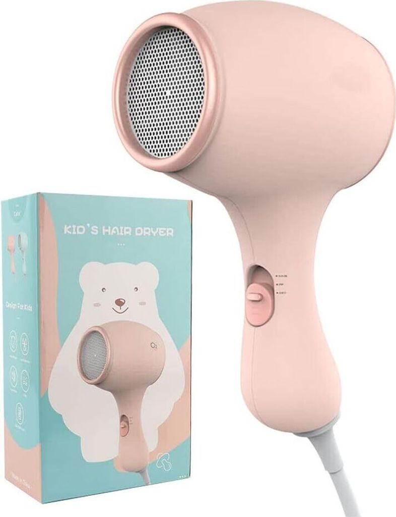550W Miniföhn für Mädchen, Föhn, Kinder Föhn mit 3 Temperatur, Reiseföhn für Kinder,Süß Mini Haartrockner, Leicht und Lange Haltbar Soft T...