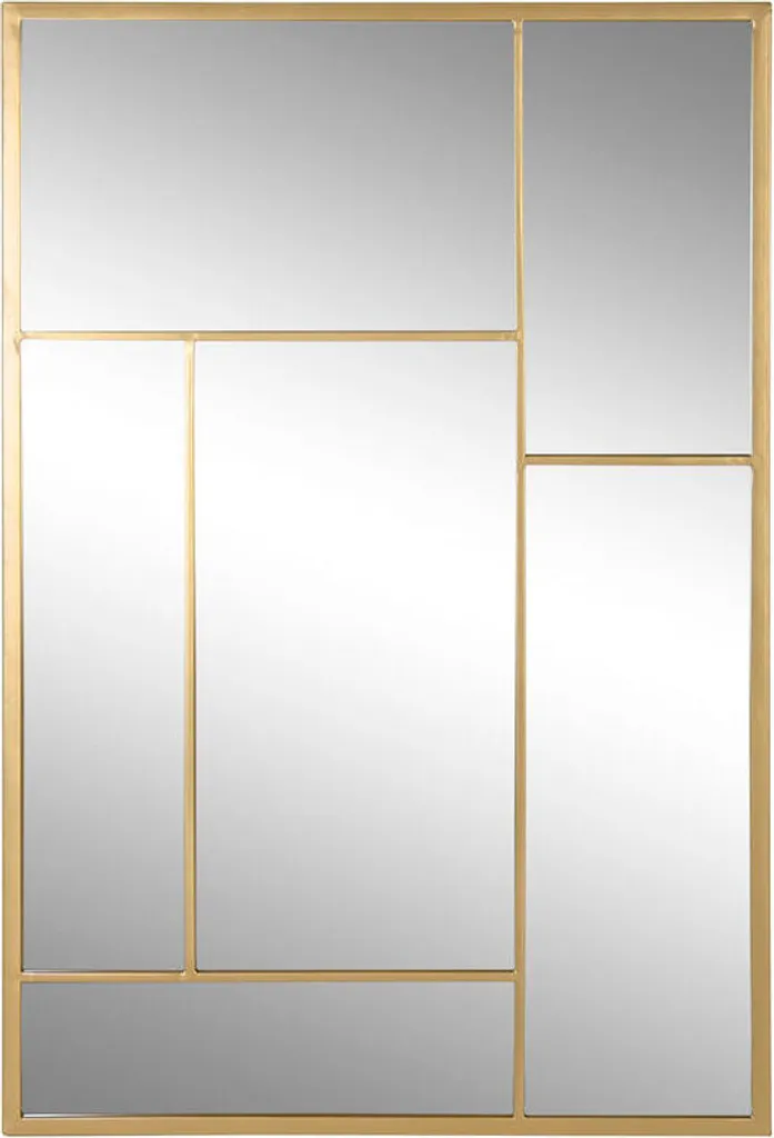 Miroir mural rectangulaire Or 60x90 cm avec cadre fin Home ESPRIT