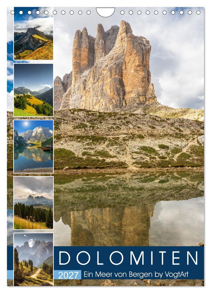 Dolomiten, ein Meer aus Bergen by VogtArt (Wandkalender 2027 DIN A4 hoch), CALVENDO Monatskalender