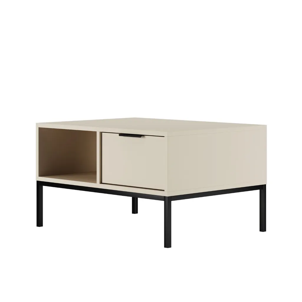 Table basse 80 cm pour salon moderne Cachemire et noir gain de place