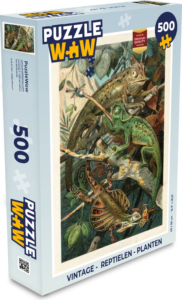 MuchoWow Puzzle 500 Teile Vintage - Reptilien - Pflanzen - Denken - Spiel - Toy