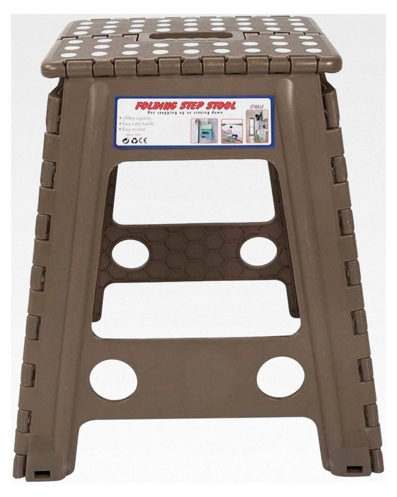 Klappbarer Tritthocker, Tragbar und Rutschfest für Erwachsene, 29 cm, Weiß-Dunkel Gefleckt, für Wohnzimmer, Schlafzimmer, Schule und Outdoor