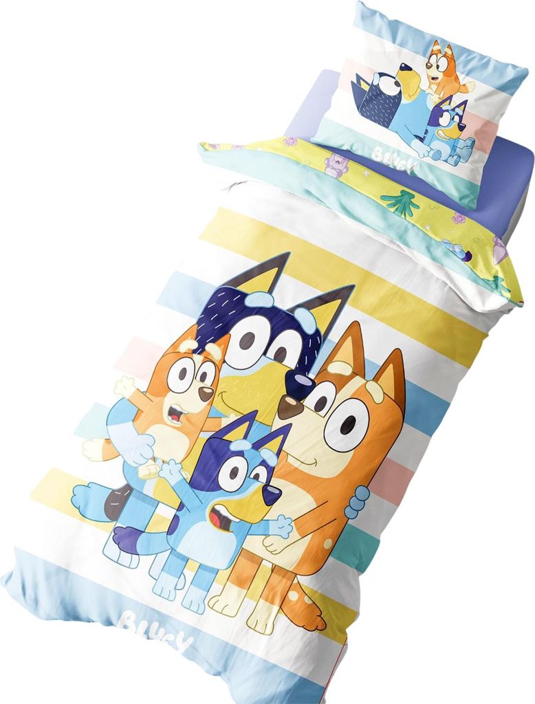 Bluey - "Heeler Family" Segment Bettwäsche, wendbar TC977 (Einzelbett) (Bunt)