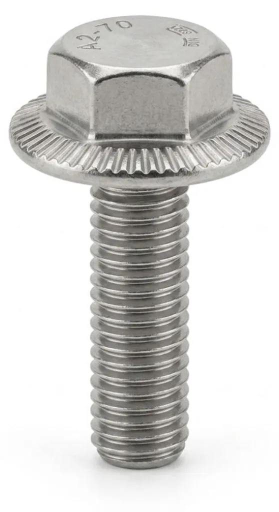 Vis à Métaux M10x25 mm pour Fixation Extérieure Inox A2 Embase Crantée