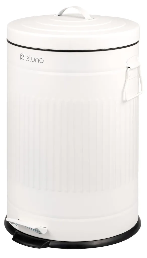 Poubelle de cuisine 20L blanche eluno : le design vintage pratique