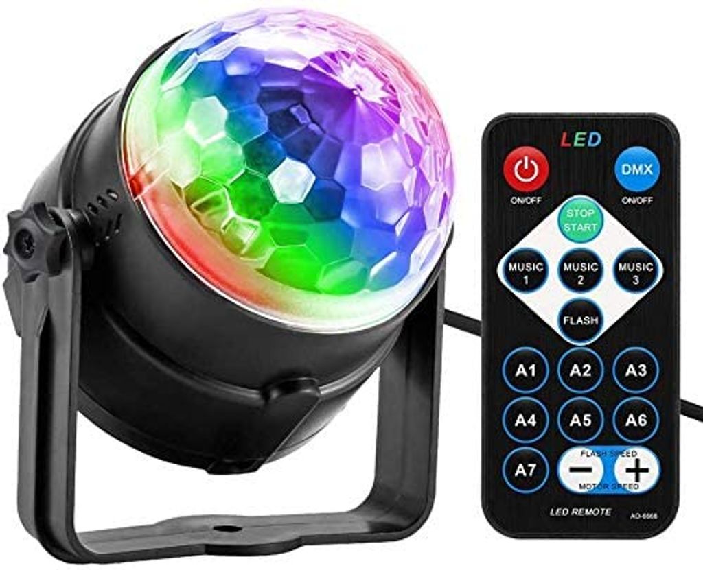 Fernbedienung USB Disco Lichteffekt LED RGB Discokugel DJ Automatisch Party Bar 