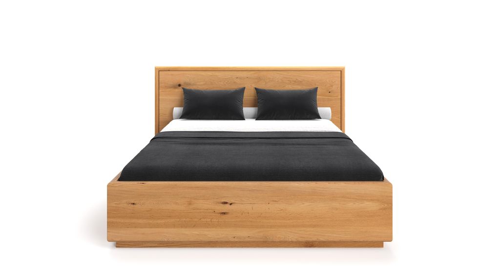 Massivholzbett Valor mit Bettenkasten 160x220 cm, Eiche, Designorientiert