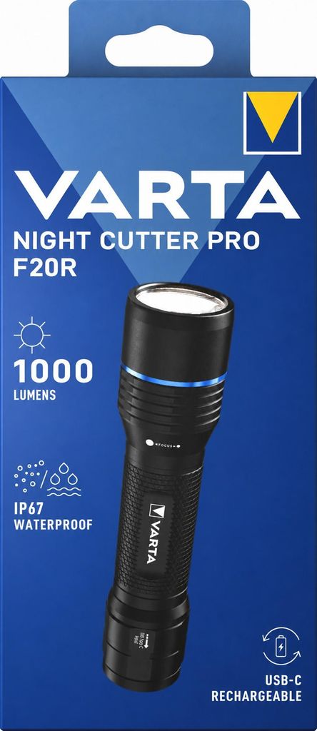 Varta Night Cutter Pro F20R Noir Lampe torche LED Image du produit 