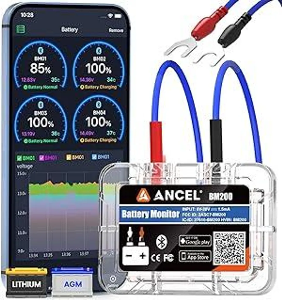 Tester Batteria Auto Bluetooth ANCEL BM200 Monitor 12V Sicuro