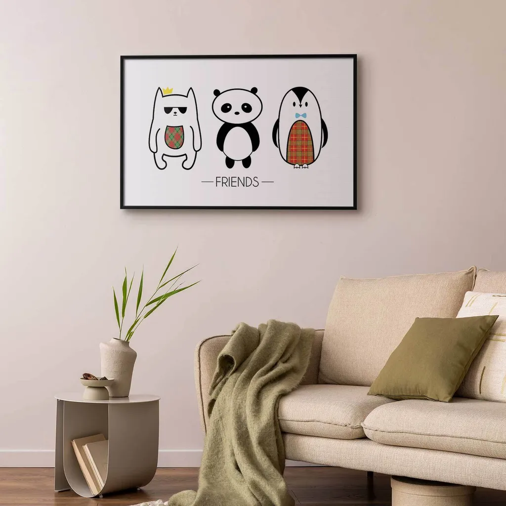 Poster Amici 90x60 Cornice Nera e Passepartout | Central Perk Edition - 2