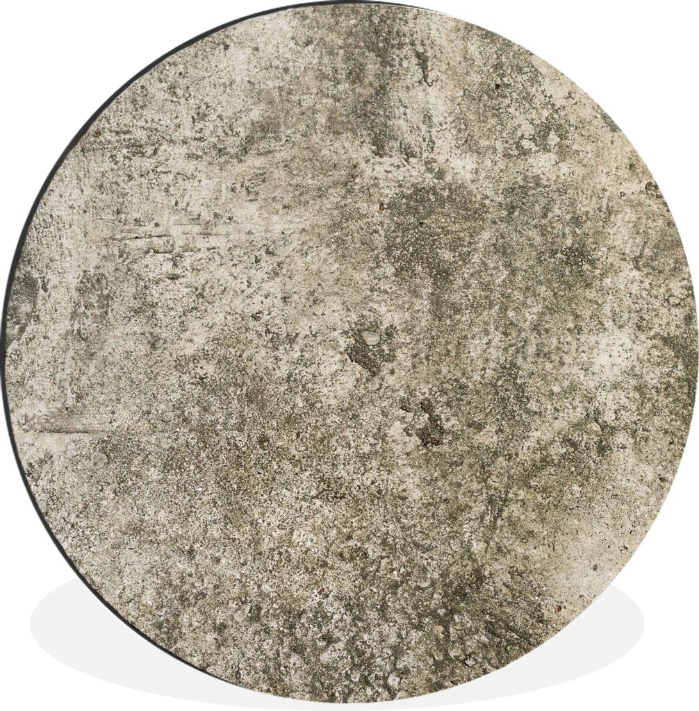 MuchoWow Aluminium Wandkreis Zement - Braun - Beton - Vintage Ø 30 cm Wanddeko Modern Wohnzimmer - Wand Bild - Wohnzimmer - Runde Bilder - Alubi...