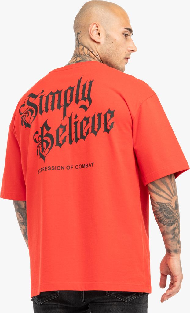 Herren T-Shirt Oversize SIMPLY BELIEVE Red/Black M Tapout