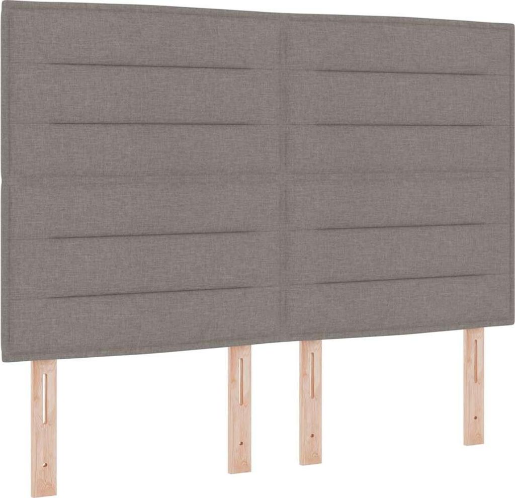 vidaXL Boxspringbett mit Matratze mit LED Taupe 140 x 200 cm Stoff