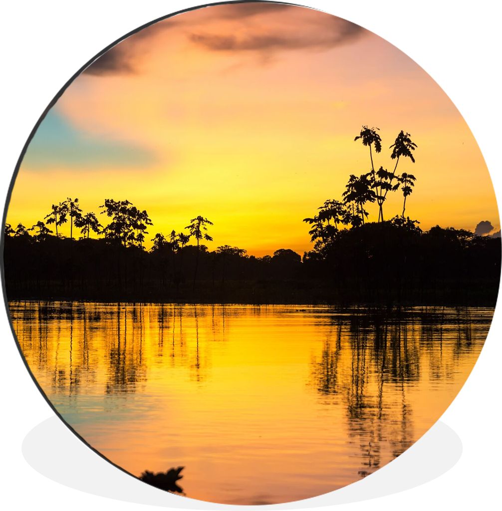 MuchoWow Aluminium Wandkreis Wasser - Natur - Sommer - Himmel Ø 30 cm Wanddeko Modern Wohnzimmer - Wand Bild - Wohnzimmer - Runde Bilder - Alubi...