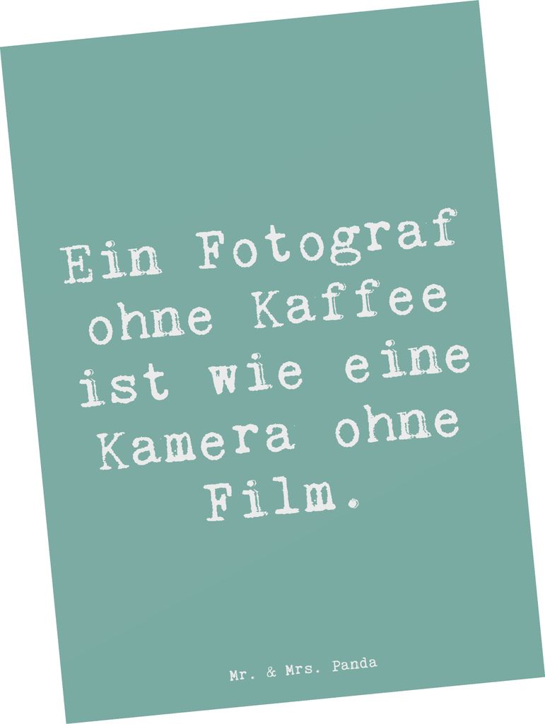 Mr. & Mrs. Panda Postkarte Spruch Fotograf Kaffee - Meeresbrise - Geschenk, Fotografen, Künstler, personalisierte Geschenke, Beruf, Ansichtskarte,...