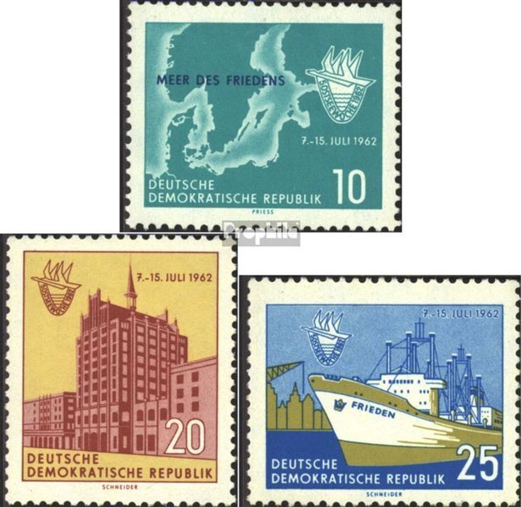 Briefmarken DDR 1962 Mi 898-900 (kompl.Ausgabe) gestempelt Ostseewoche in Rostock