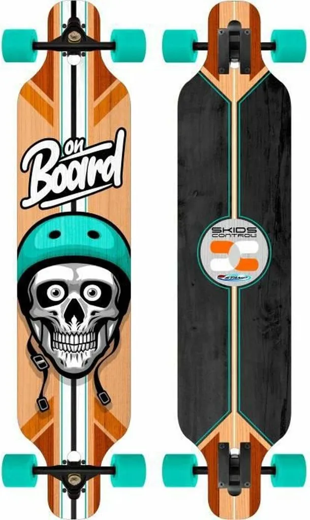 Longboard STAMP 41 pouces avec Trucks 7 haute stabilité et Design Coloured