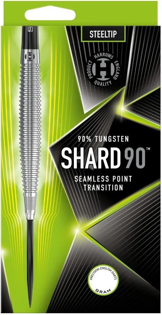 Fléchettes Harrows Shard 24g avec grip haute performance Argent Noir