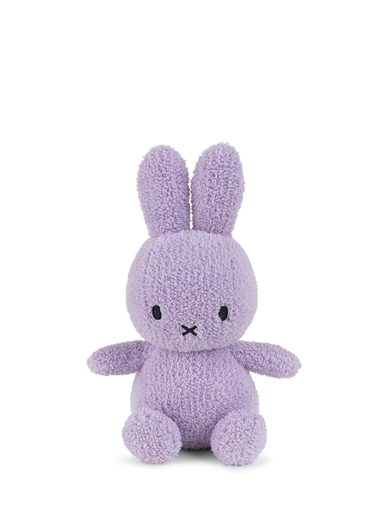 Doudou lapin Miffy 23cm en tissu éponge lilas - Jouet éveil bébé