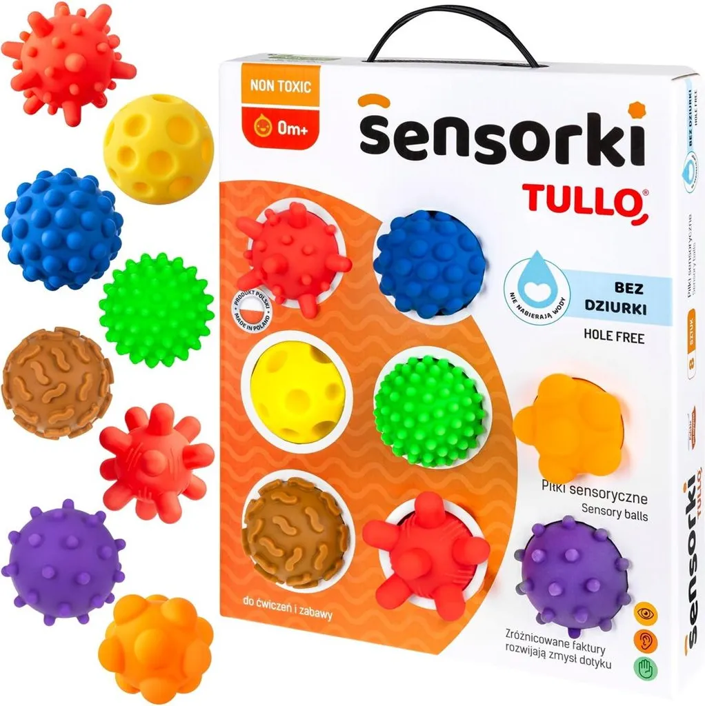 Set 8 Sfere Sensoriali Tullo per Riabilitazione e Massaggio Infantile