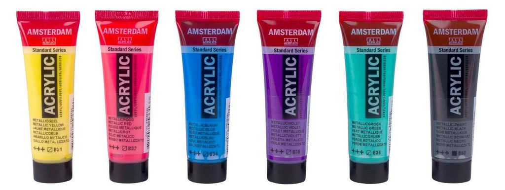ROYAL TALENS Acrylfarbe AMSTERDAM Bunte Metallics 6 x 20 ml Produktbild 