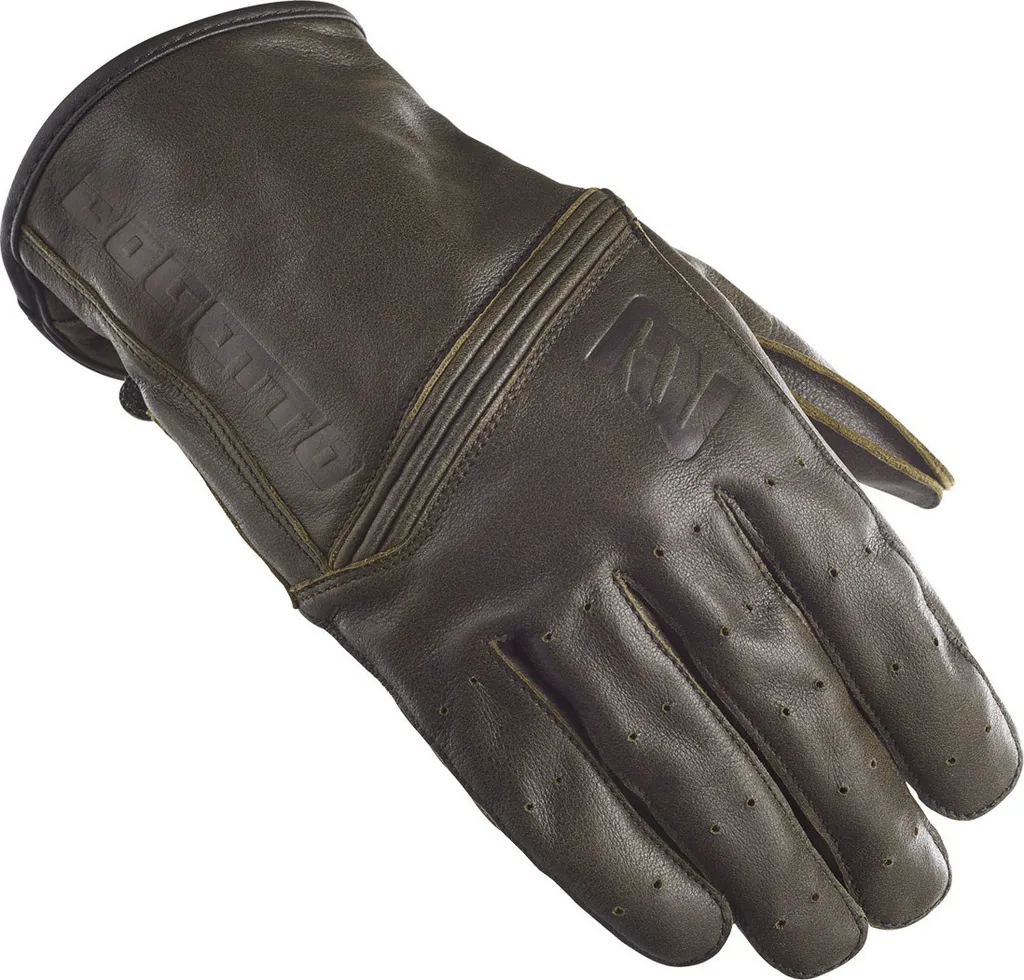 Gants de moto en cuir Bogotto X-Blend marron S avec coques