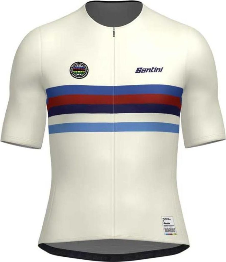 Santini Uci World Champion Britain 2025 Kurzarm-radtrikot Beige S Herren,Damen Beige S