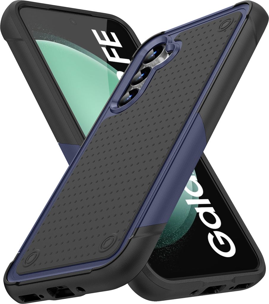 Für Samsung Galaxy S23 FE Hülle Militärqualität Stoßfest Hybrid 2 in 1 Hart PC Weich TPU Handyhülle Blau Schwarz