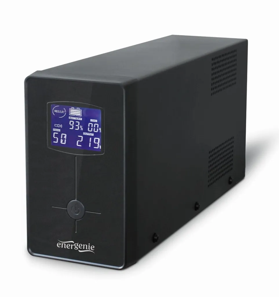 Alimentation sans interruption 2000 VA Gembird avec USB et LCD Noir