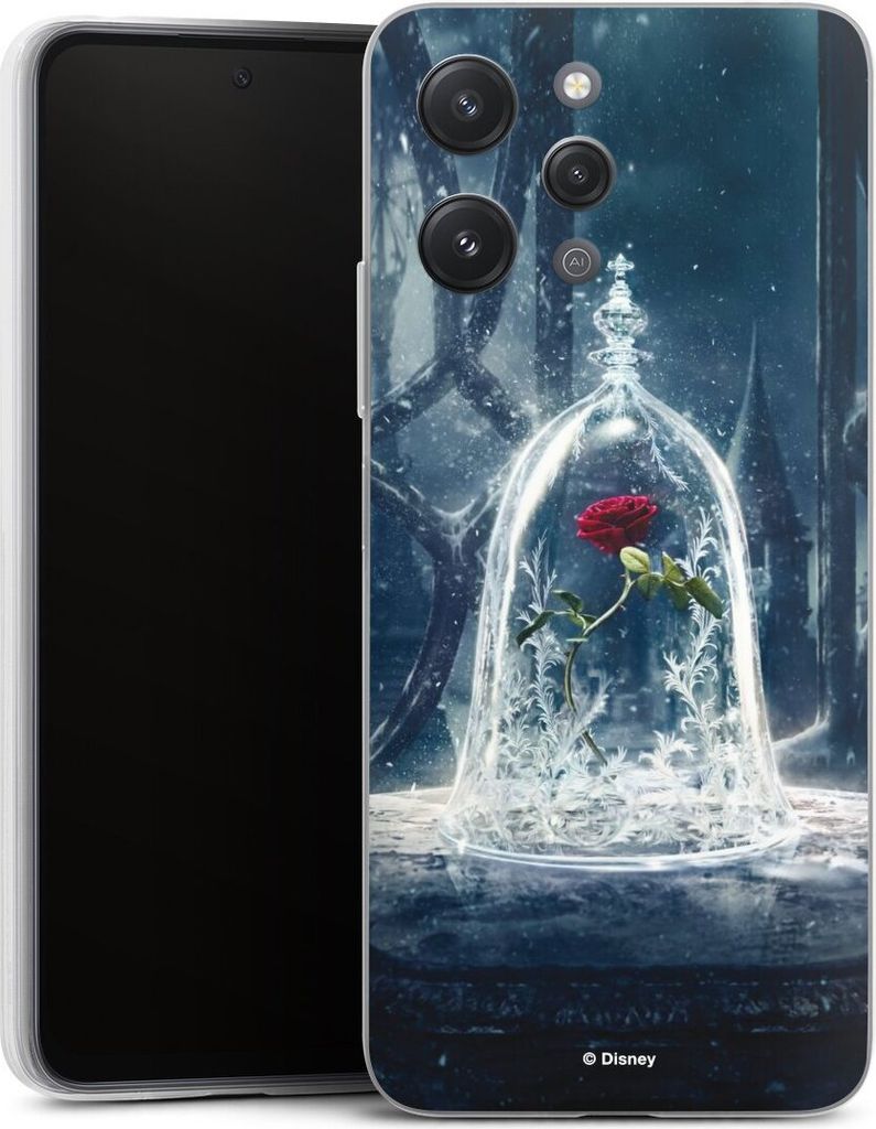 DeinDesign Slim Hülle für Xiaomi Redmi 12 Silikon Case Ultra Dünn Handyhülle Die Schöne und das Biest Disney Princess Rose