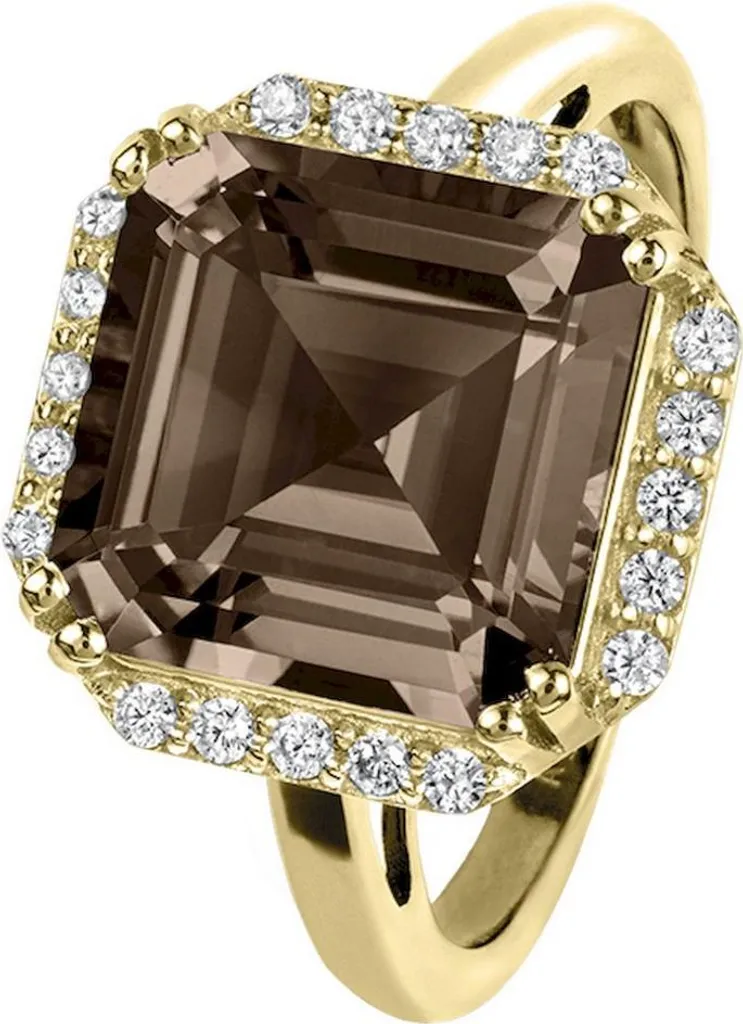 Bague Anti-Ternissement Argent Doré Jacques Lemans Quartz Fumé SE-R104