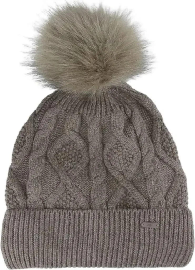 Beanie 4F Beige con Pon Pon - Cappello Inverno Donna Taglia M
