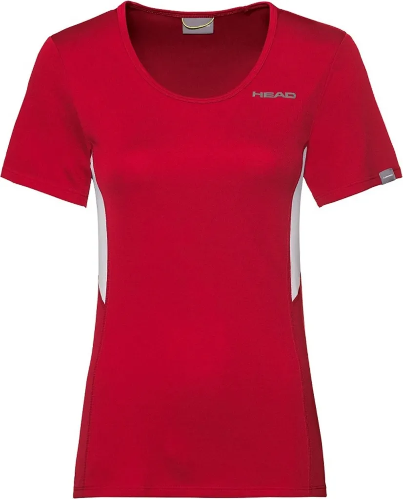 T-shirt de Sport Technique Head Club Rouge pour Tennis et Padel-Tennis