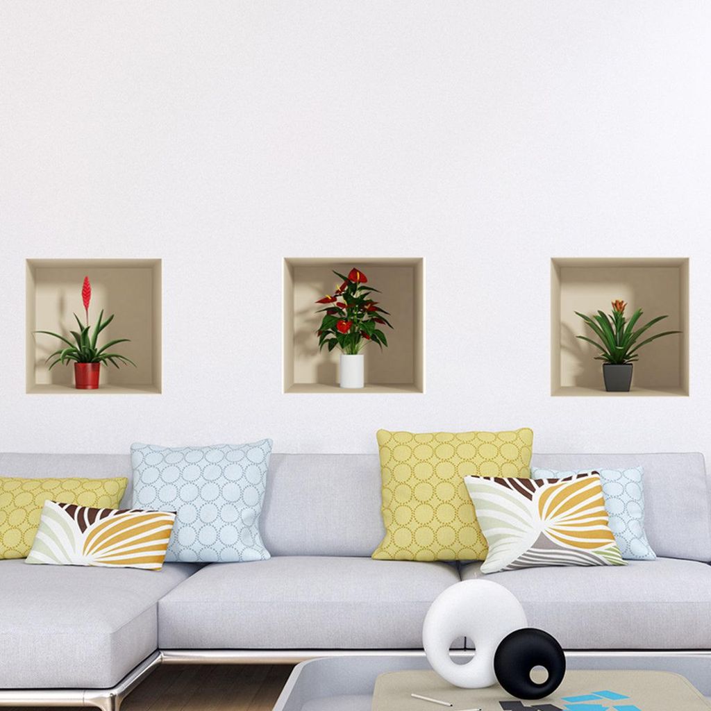 3D-Effekt-Aufkleber, exotische Pflanzen, 40 x 120 cm