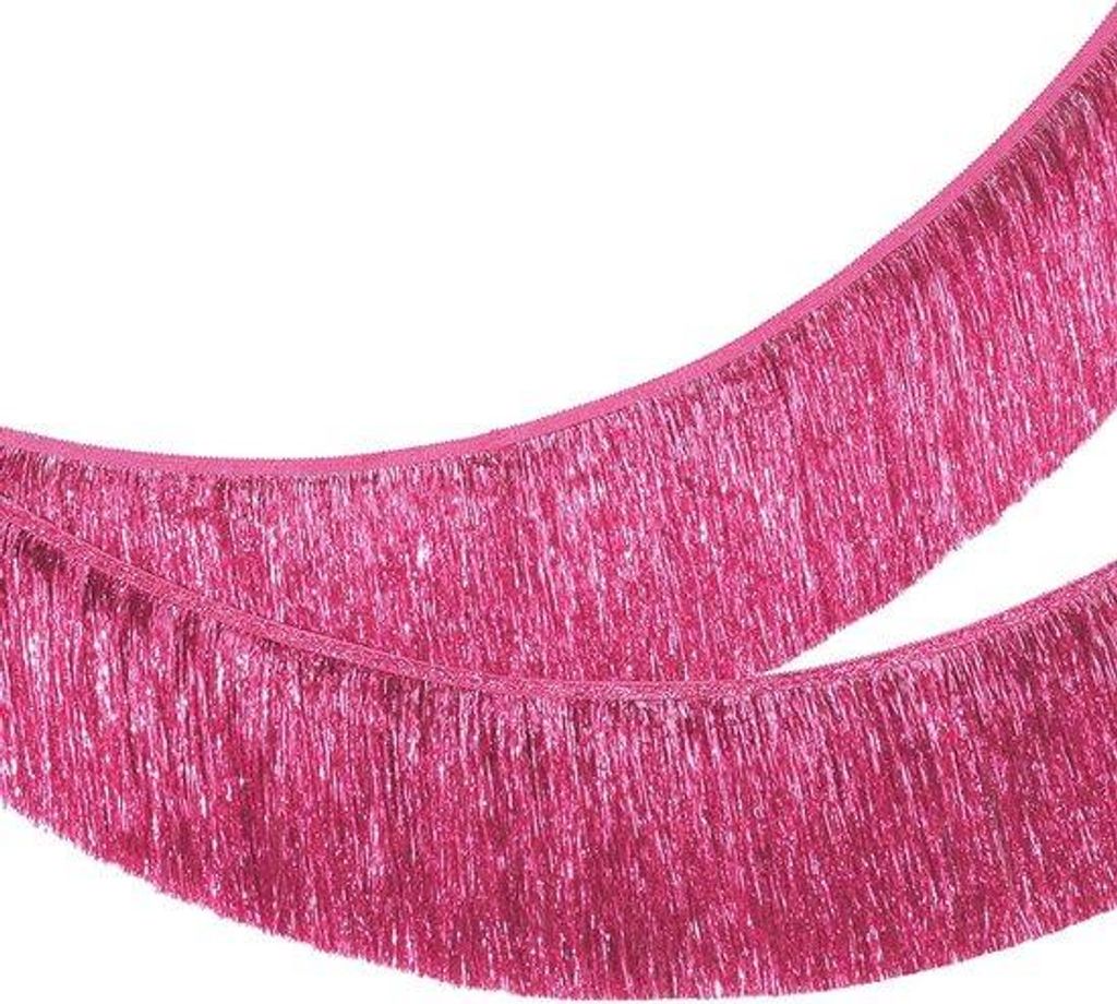 Metallische Girlanden - Feiertagsdekoration - Breite Metallfolie - 2 Meter Länge - Rosa