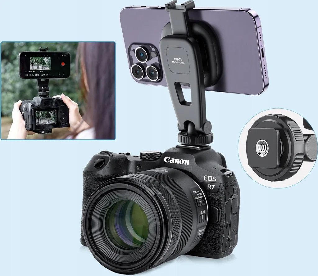Support trépied MagSafe iPhone pour vlogging avec double griffe flash - 8