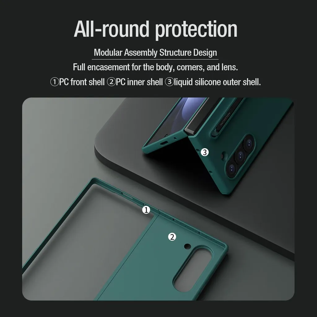 Recensione Custodia Nillkin Galaxy Z Fold6 Silicone Verde con S Pen - 5