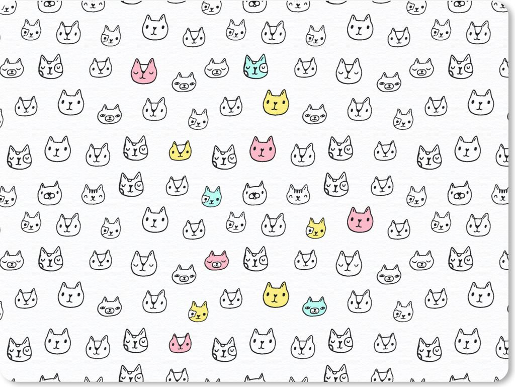 MuchoWow Mauspad Mousepad Mädchen - Katze - Haustiere - Muster - Mädchen - Kinder - Kinder 23x19 cm - Mousepads - Maus Mat - Pad - Mausunterlag...