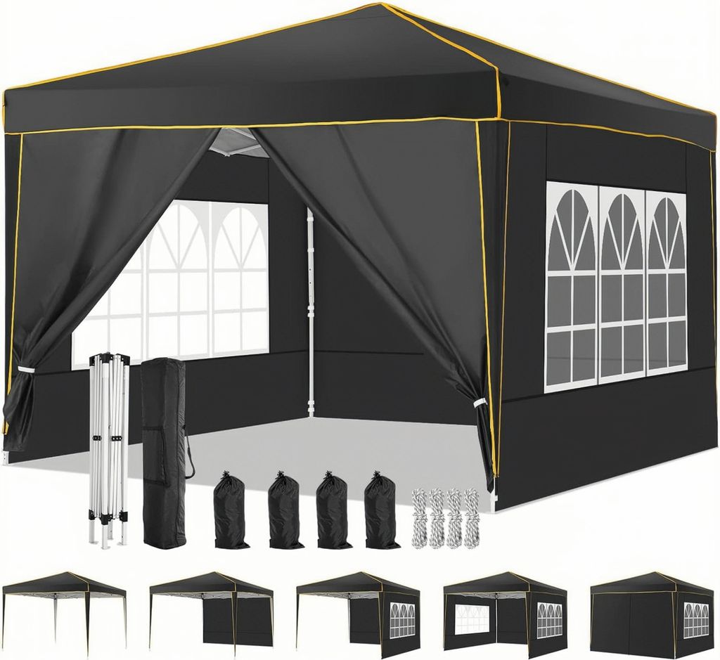 Składany pawilon 3x3m, regulowana wysokość, ochrona UV 50+, Zdjęcie produktu