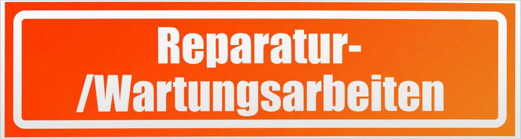 Kiwistar Reparatur - /Wartungsarbeiten invertiert Magnetschild Schild magnetisch - 20cm Neonorange - Magnetfolie für Auto PKW Kfz