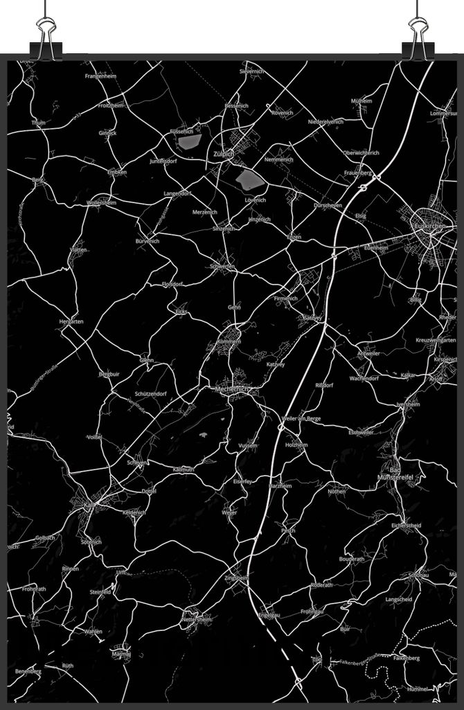 Mr. & Mrs. Panda Bild Mechernich DIN A2 - Geschenk, Stadt, Wandbild, Deko, Kunstdruck, poster, Dorf Karte Landkarte Map Stadtplan, drucke