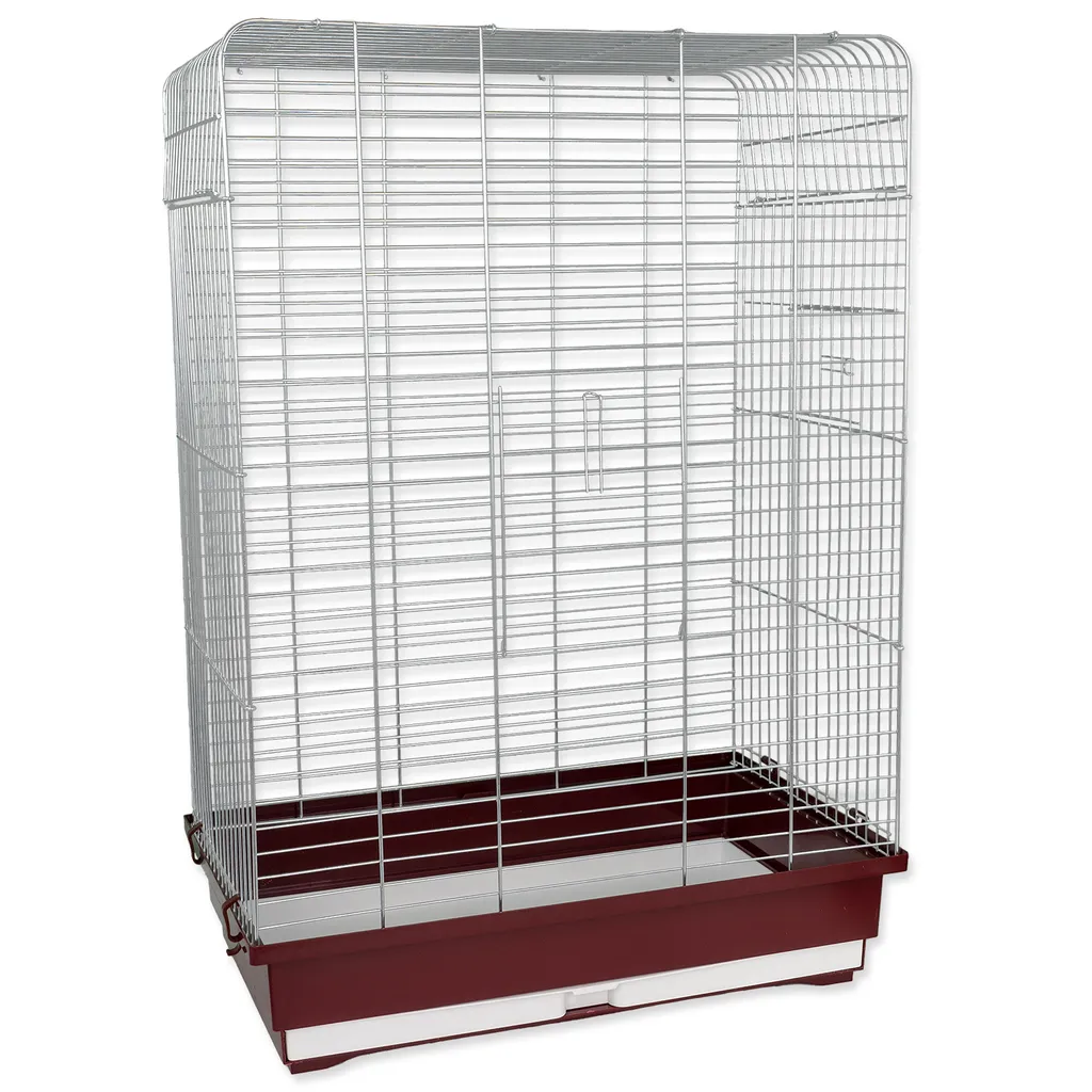 Cage Oiseaux Anti-Évasion BIRD JEWEL Rozella Chrome Solide et Bordeaux