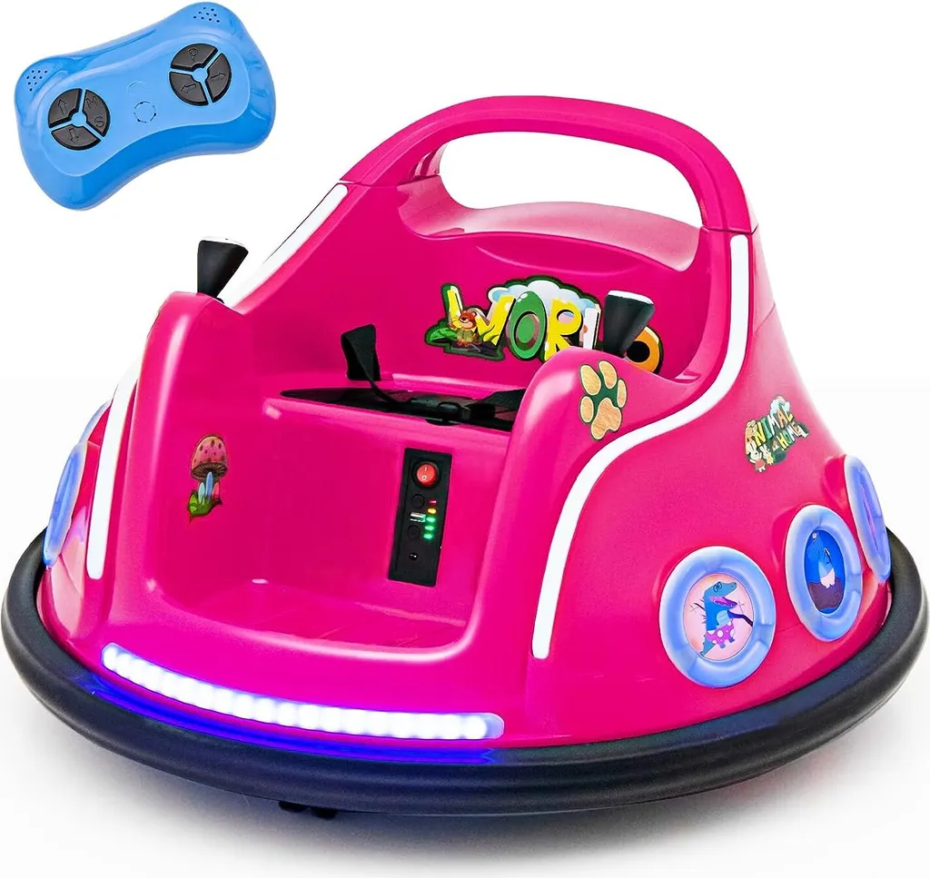 Auto-tamponneuse Enfant Sécurisée : Fini l'Ennui avec ce Bolide Rose 12V