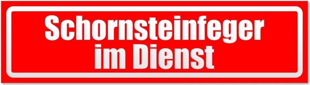 Kiwistar - Autoaufkleber - Rot - 60 x 16 cm - Schornsteinfeger im Dienst invertiert - Hinweis Aufkleber Sticker für Auto, Kfz, Fahrrad, PKW, LKW