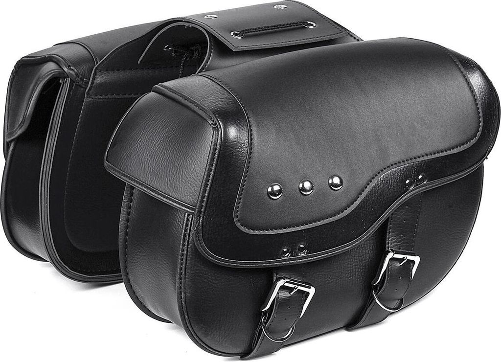 Motorrad Kunstleder Gepäck Satteltaschen schwarz für Sportster XL883 1200