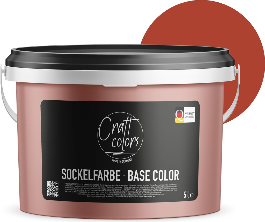 Sockelfarbe 5L Ziegel Rot | hochwertige Farbe für Beton, Produktbild 