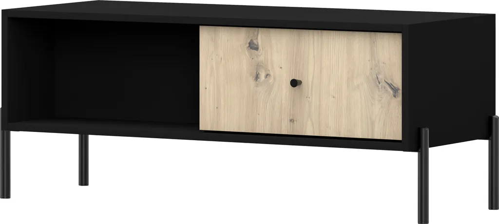 Table basse Rejwen 90 cm noir et chêne artisan pour votre salon moderne